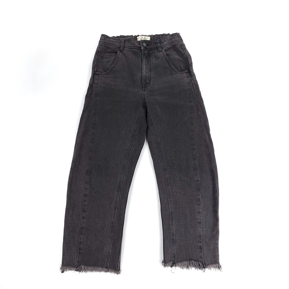 FREE PEOPLE Extreme Barrel Jeans Black 90s Y2k Beachy Boho Grunge VSCO Indie 26